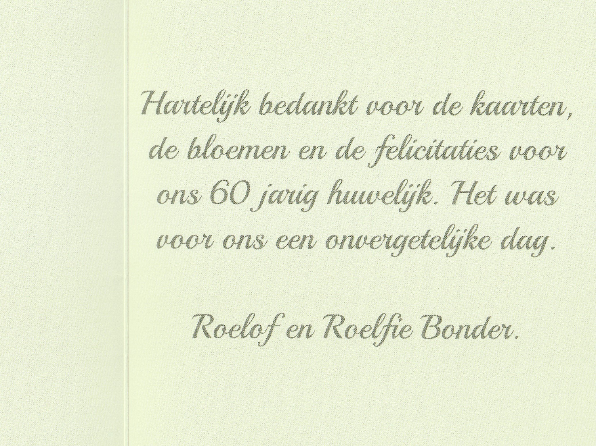 Bruidspaar Bonder viert 60-jarig huwelijk – InGasteren